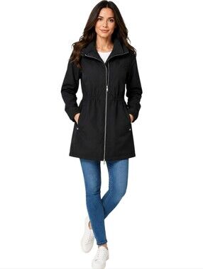 Jason Wu Black Softshell Hooded  Zip Jacket Women' XL